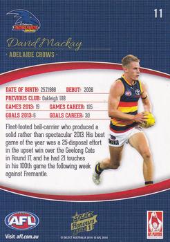 2014 Select AFL Honours Series 1 #11 David Mackay Back